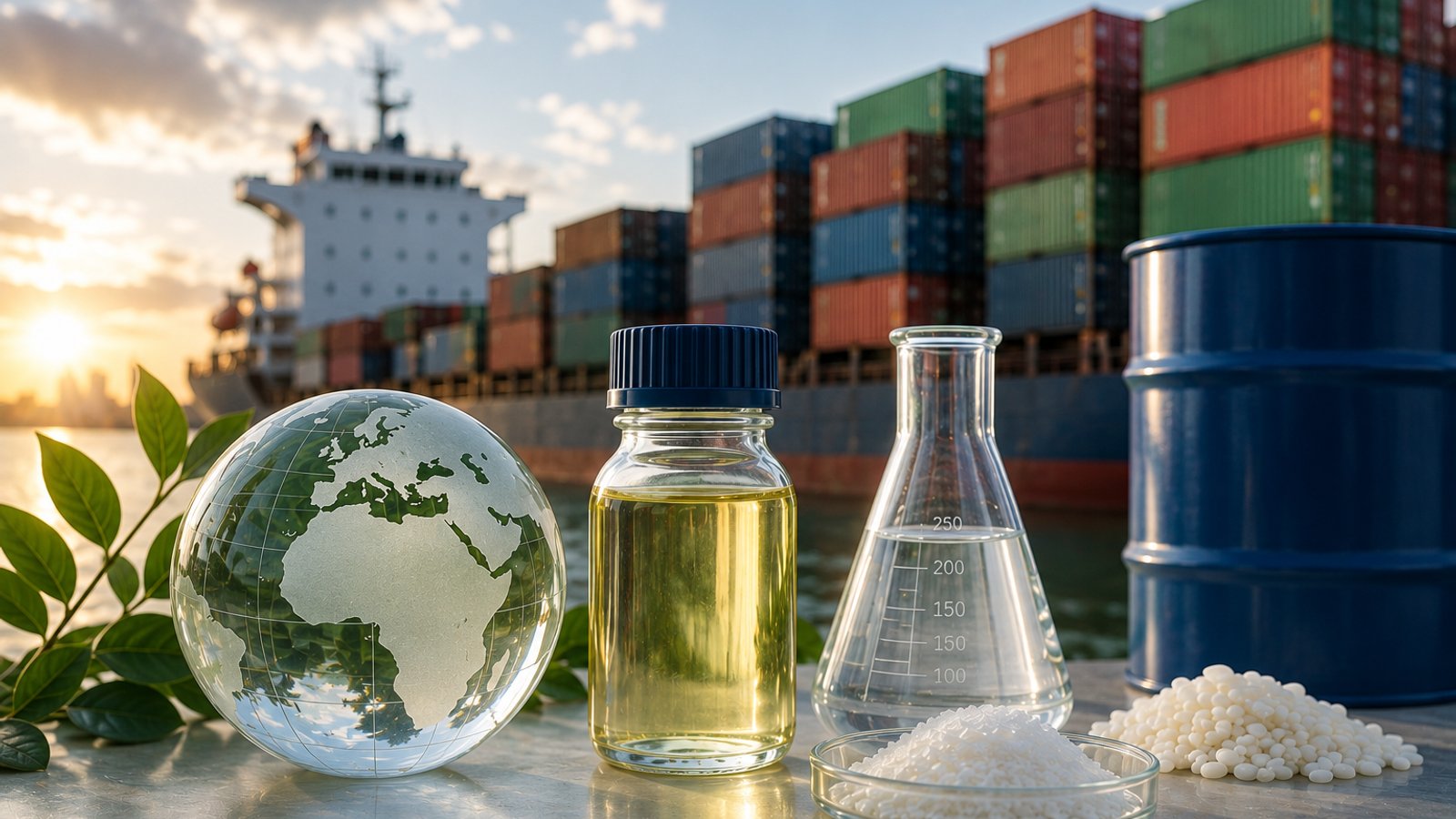 Global chemical sourcing — port, feedstocks and laboratory verification